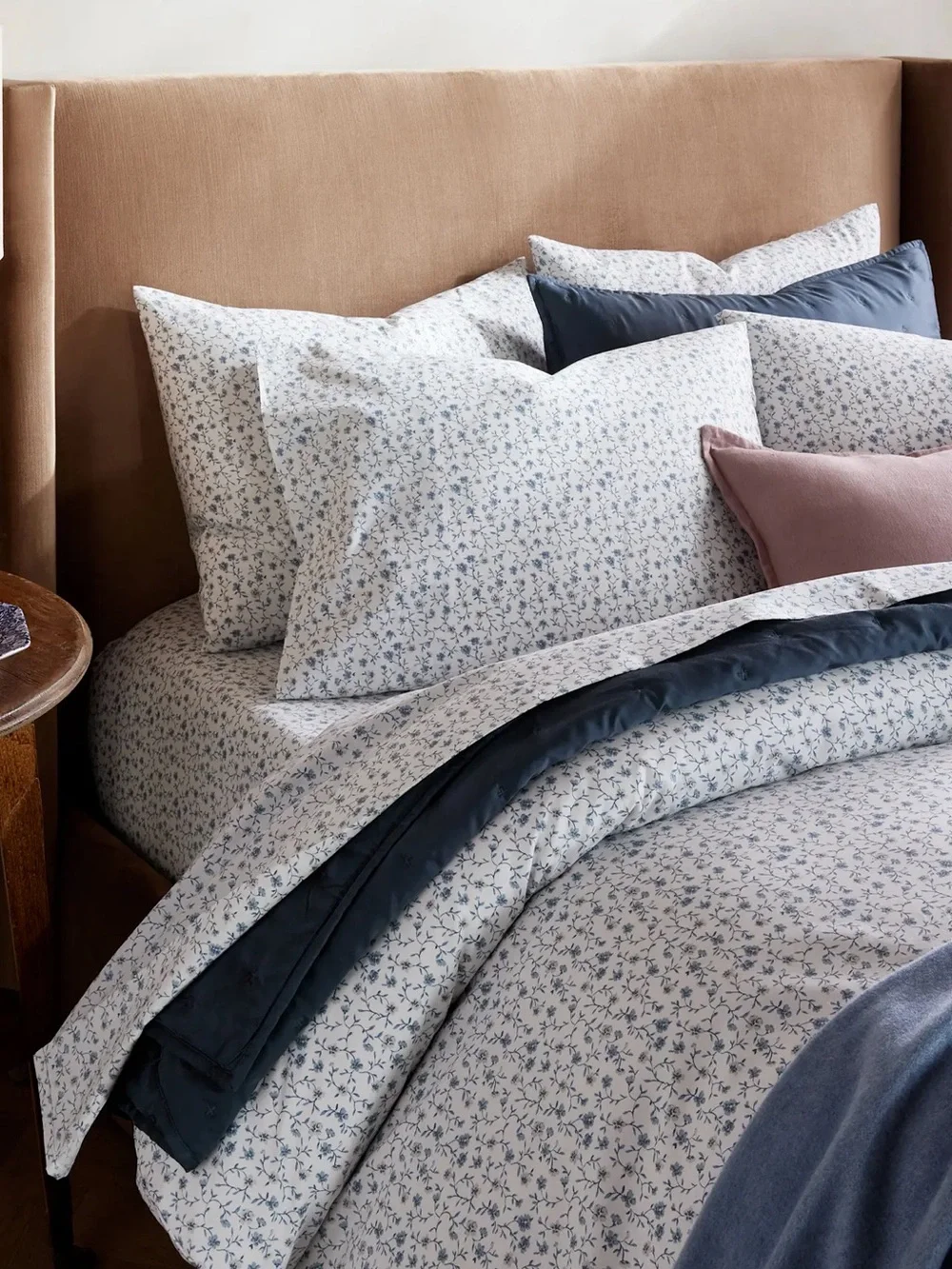NWT Quince Organic Crisp Percale Floral Duvet Cover and Sham Set!
